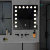 LED Spiegel Quadratisch | Touch-Schalter | Neutralweißes Licht - Reyze Seria Salono Model 6